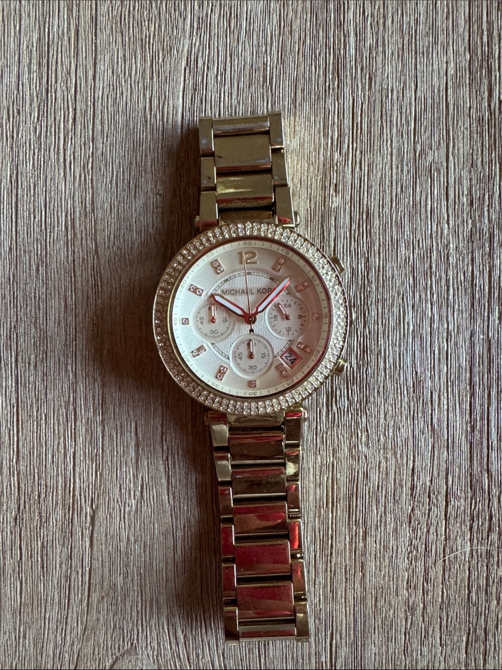Michael Kors Gold-Tone Crystal Accent Women's Chronograph Watch